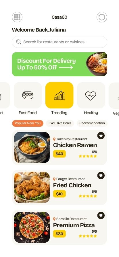 Écran application Casa 60